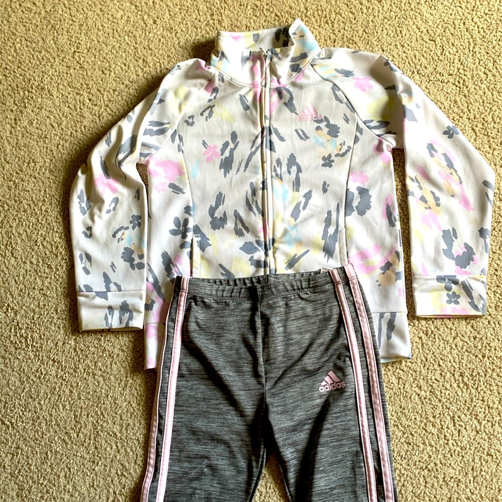 Adidas girls warm up jacket and matching pants